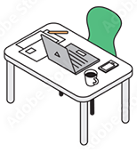 デスクのイラスト